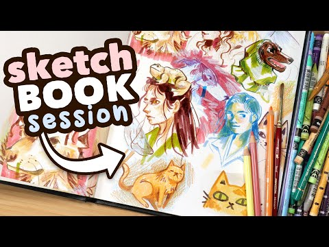 My Sketchbooking Process! // Sketchbook Session [markers, pastels, and pencils]