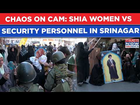 Srinagar Chaos On Cam: Angry Shia Women Vs Security Personnel Amid Protests Over Khamenei Killing