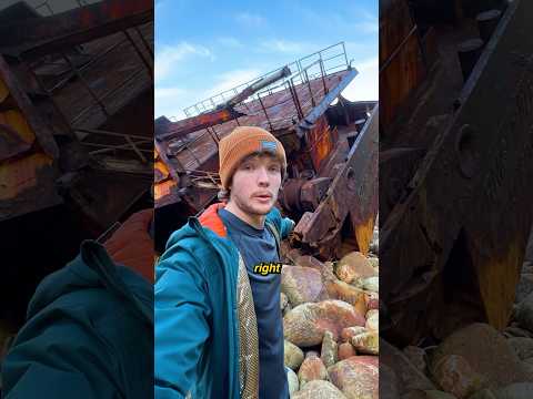 Exploring a massive shipwreck I found while hiking! 😱 #hiking #adventure #exploring #shipwreck