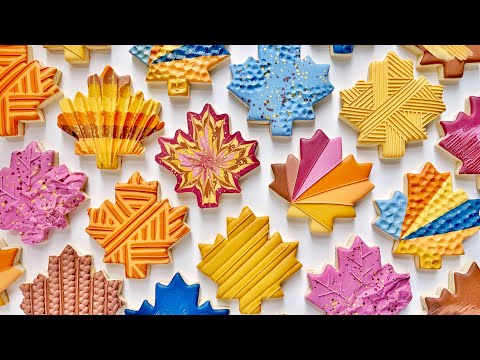 MAPLE LEAF COOKIES | Satisfying Cookie Decorating with Royal Icing