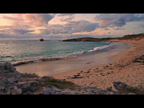 Turquoise Beach Sunset with Calming Ocean Waves | Relaxing ASMR for Deep Sleep | 3H in 4K