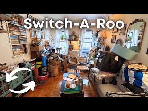 SWITCHING her living & bedroom to MAXIMIZE HER SPACE 🌇🇺🇸 NEW YORK CITY APARTMENT DECLUTTER ep. 06