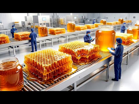 How It's Made Pure Honey! Inside A Honey Processing Factory Extracting Liquid Gold From 1,000 Hives