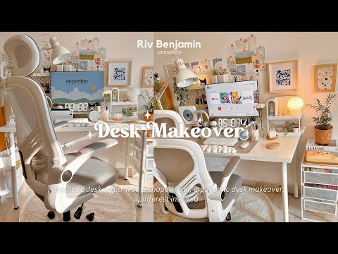 Aesthetic Desk Setup | IKEA & Shopee haul, Pinterest-inspired aesthetic desk makeover 🌷✨