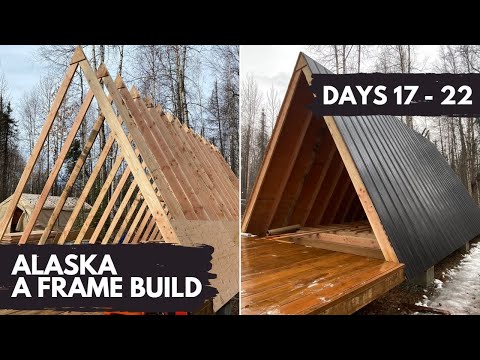 Building an Off Grid A-Frame Cabin in Alaska - TIMELAPSE - Episode 2
