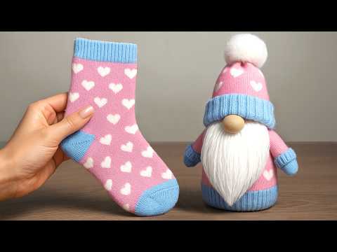 Anyone Can Make These Simple Cute Gnomes Using Just Socks!