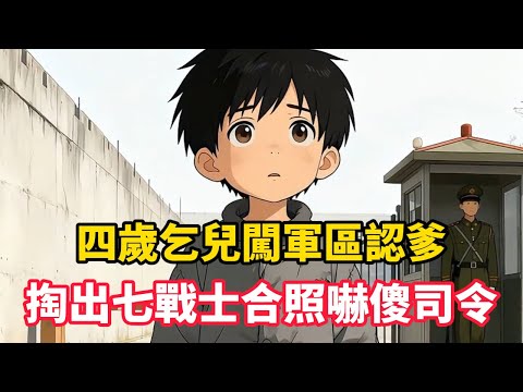 《四歲乞兒闖軍區認爹，掏出七戰士合照嚇傻司令》四歲的我渾身是傷爬進軍區，被當成奸細審訊。當凶悍軍官遞來大白兔奶糖，我卻顫抖包好：留給爸爸吃，他受傷會疼……#漫畫小說