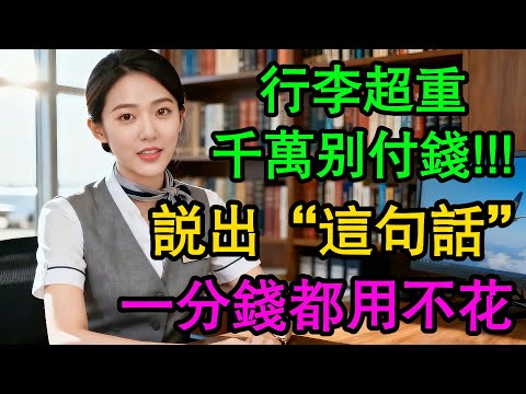 你還在當冤大頭？行李超重千萬別付錢！這句“魔術語”，超重5公斤也能免費托運！讓航空公司一分錢都罰不到你！ #行李超重 #旅行攻略 #省錢 #航空公司