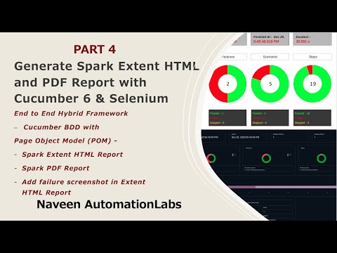 PART 4 - Generate Spark Extent HTML and PDF Report with Cucumber 6.x & Selenium - Framework