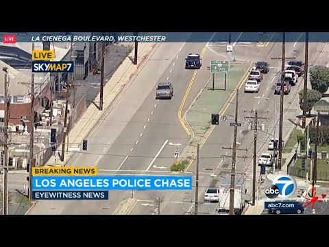 FULL CHASE: LAPD chasing murder suspect on surface streets in Los Angeles