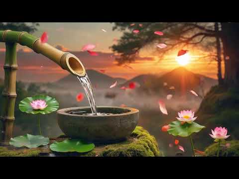 Relaxing Sleep Music with Bamboo Water Sound & Meditation, Sleep Music, Calming Music, Stress Relief