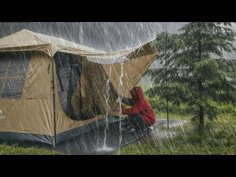 💯CAMPING IN HEAVY RAIN AND THE CRAZIEST STORMS ⛈️ SURVIVING THE MIDDLE OF A DEADLY LIGHTNING STORM.