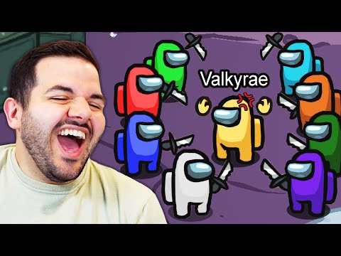 We made Valkyrae RAGE QUIT Among Us...