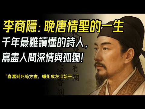 李商隱：晚唐情聖的一生：千年最難讀懂的詩人，寫盡人間癡情與孤獨。你未讀懂李商隱，只因你還未歷盡滄桑。 #李商隱
