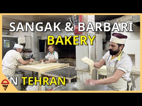Baking Iranian Sangak and Barbari Bread by a 30-Year Experienced Artisanπ