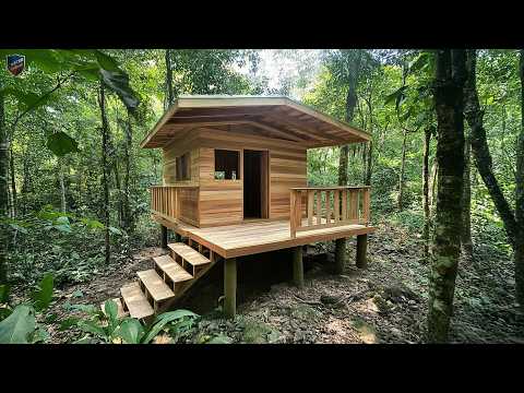 Building Two Wooden Houses Completely by Hand – A Challenging Journey!