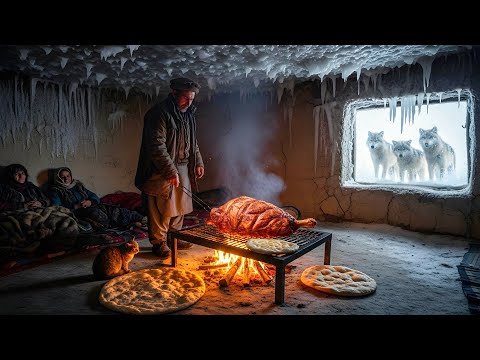 Afghanistan’s Coldest Village | Shepherd’s Winter Day: Bread, Fire & Roasted Meat
