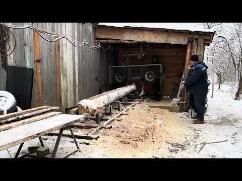 Эта пила работает не хуже чем заводская.Самодельная пилорама 