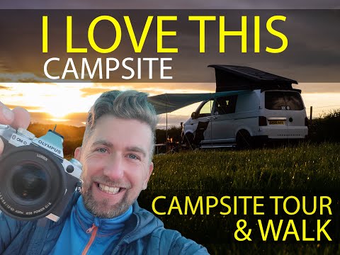 **I LOVE THIS CAMPSITE** Wold Farm Campsite Flamborough - Campsite Tour & Walk - VW T6 Camper Van