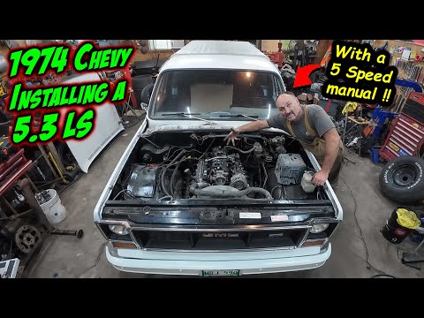 1974 Chevy Pickup - Installing the 5.3 LS and 5 speed transmission.