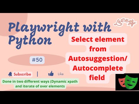 #50 Playwright with Python | Handle non select type Autocomplete/Autosuggestion dropdown