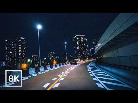 Tokyo Night Drive: From Roppongi to Toyosu / 8K 60fps HDR / Car Sound Only