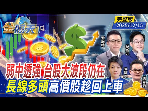 弱中透強 台股大波段仍在 長線多頭 高價股趁回上車 ft.#游庭皓 #蘇威元 #陳智霖 #馮志源｜#金臨天下 20251215 完整版 @tvbsmoney #台股 #台積電 #輝達 #金價 #AI