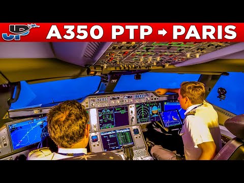 Air Caraibes A350-1000 Cockpit Guadeloupe 🇬🇵 to Paris🇫🇷