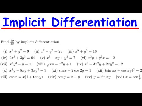 Implicit differentiation Several Practice Questions