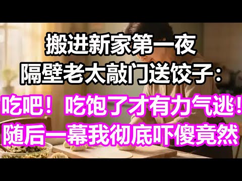 搬進新家第一夜，隔壁老太敲門送餃子：吃吧！吃飽了才有力氣逃...隨後一幕我徹底嚇傻，竟然...#淺談人生#民間故事#孝顺#儿女#讀書#養生#深夜淺讀#情感故事#晚年哲理#中老年心語#養老#真實故事