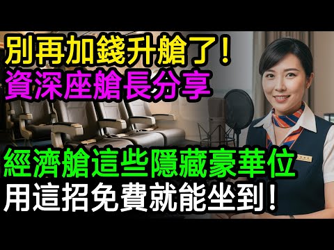 別再加錢升艙了!資深座艙長分享:經濟艙這些隱藏豪華座位,用這招免費就能坐到!#生活經驗 #百科密碼 #科普