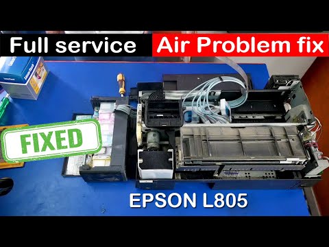 Epson L805 Printer Full Service and ink refiling and ink air Problem Fix #colourprinter