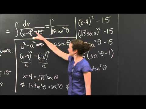 Integration by completing the square | MIT 18.01SC Single Variable Calculus, Fall 2010