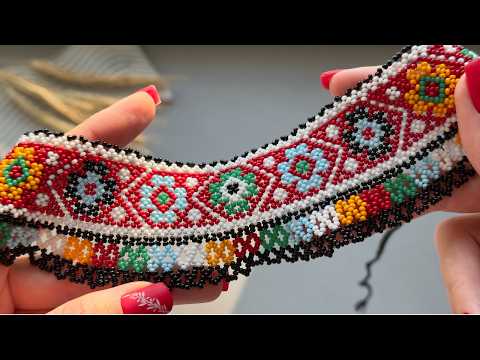 Автентична дводільна силянка з бісеру 30-х років 🌸