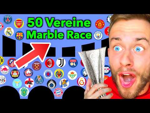 50 TOP VEREINE MARBLE RACE BATTLE: der LETZTE Verein GEWINNT! 👀🏆
