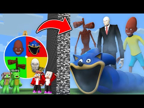 JJ and Mikey ROULETTE FAMILY BATTLE in Minecraft - Maizen
