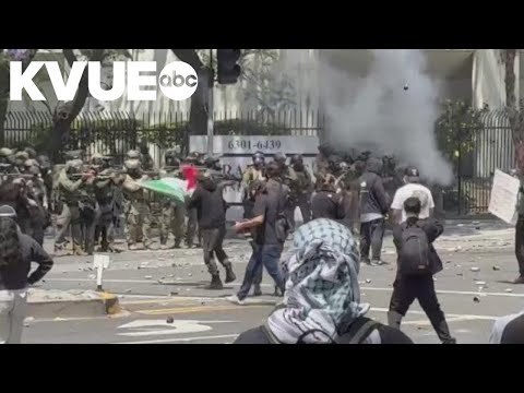 National Guard faces off with protesters hours after arriving in LA on President Trump's orders