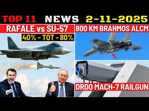 Indian Defence Updates : Su-57 vs Rafale Offer,Brahmos-LR ALCM,Kaveri 110 Kn Engine,Mach 7 Railgun