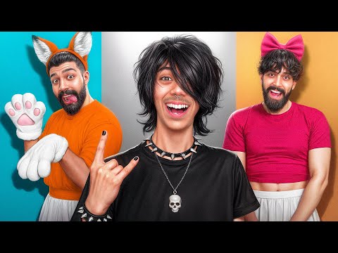 عجیب ترین استایل های عمرمون رو زدیم!(فمبوی شدم)🤣❗