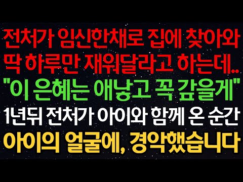 실화사연-전처가 임신한 채로 집에 찾아와 딱 하루만 재워달라고 하는데.. “이 은혜는 애낳고 꼭 갚을게” 1년뒤 전처가 아이와 함께 온 순간 아이의 얼굴에, 경악했습니다
