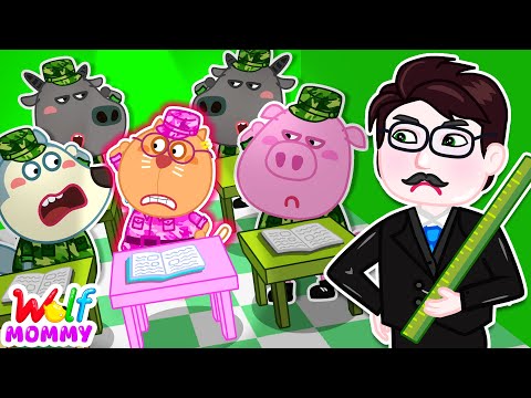 I’m The ONLY GIRL in All Boys Military School 💪🎀 A Friendship Lesson 💕 | Mommy Wolf Cartoon