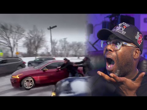 ‘Somali thugs’ rob conservative influencer before driving on icy footpath in wild getaway