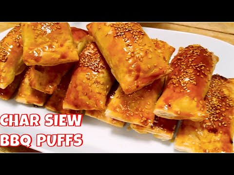 Crispy Flaky Char Siew Puffs/Chinese BBQ Puffs/Dim Sum Recipe/Monica's Singapore Kitchen