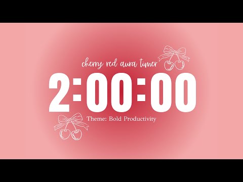 Cherry Red Aura π | 2 Hour Deep Focus Timer (No Music) | Bold Productivity