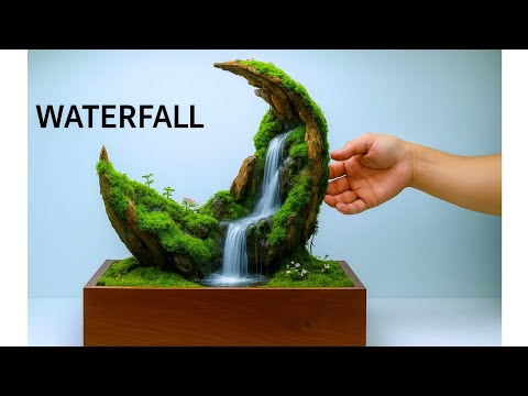 Making a Crescent Moon Waterfall terrarium