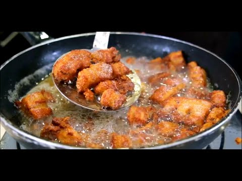 How to make Pork Chicharrones at home and Trick so they don't jump. Pork Chicharrón Recipe