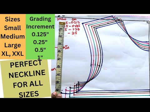 Draft A Perfect Neckline For All Sizes Using Standard Measurements| Pattern Grading | Sewing