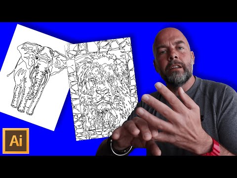 How to Create an Amazon KDP Coloring Book Interior FAST from Photographs and Images in Illustrator