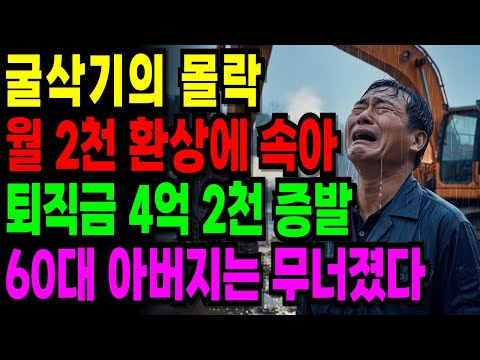 굴삭기의 몰락, 월 2천 환상에 속아… 퇴직금 4억 2천 잃은 60대의 마지막 눈물 [오디오북] [노후사연] [노후자금]