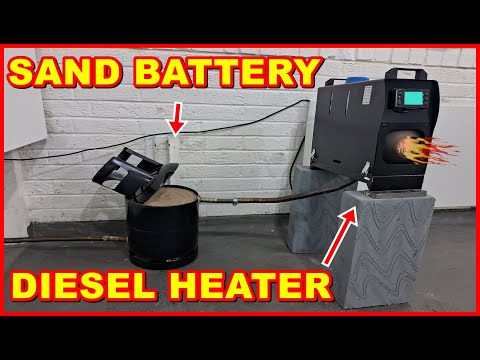 Diesel Heater Sand Battery Gas Bottle Waste Exhaust Store Heat Energy Oil Storage Off Grid Van Life